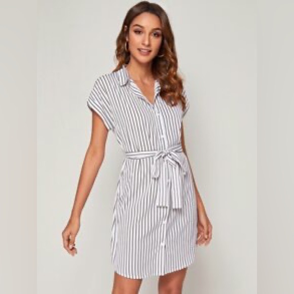 SHEIN Striped Shirt Dress - Picture 2 of 2